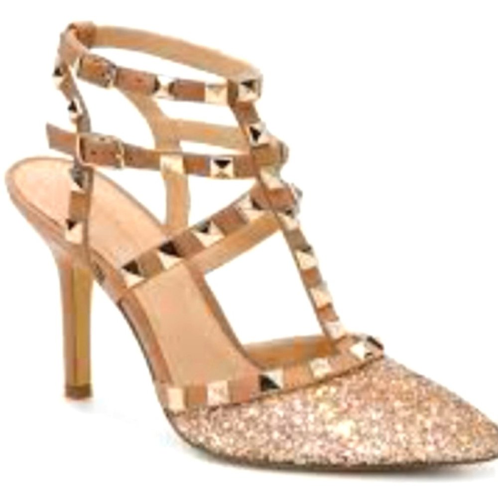 BCBGeneration Rose Gold Glitter Shoes Size 7
